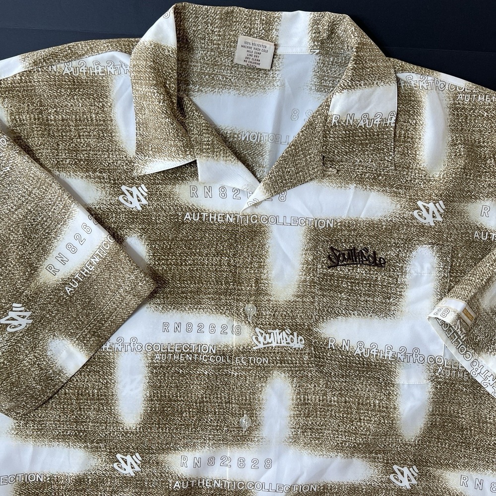 Vintage Southpole Button Up Mens XL Brown White Hip Hop Y2K Urban Streetwear